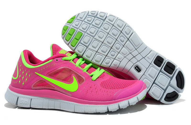 Nike Free Run Womens Shoes 5.0 Breathable Pink Green